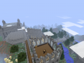 The Central District: Village, Pub and under construction storage area, Wizards and Warlocks minigame beyond.